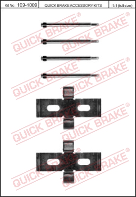 Zestaw akcesoriów montażowych  klocków hamulcowych QUICK BRAKE 109-1009