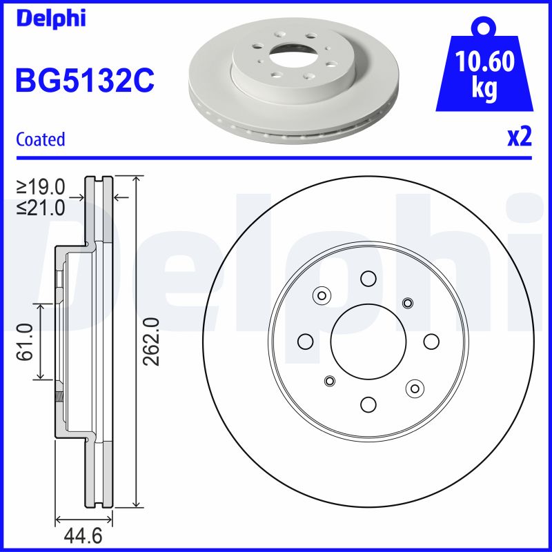 Tarcza hamulcowa DELPHI BG5132C