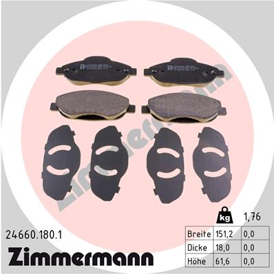 Klocki hamulcowe ZIMMERMANN 24660.180.1