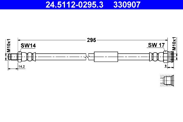Przewód hamulcowy elastyczny ATE 24.5112-0295.3