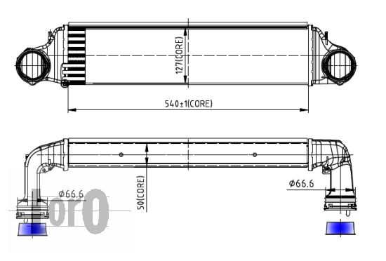 Chłodnica powietrza intercooler ABAKUS 004-018-0001