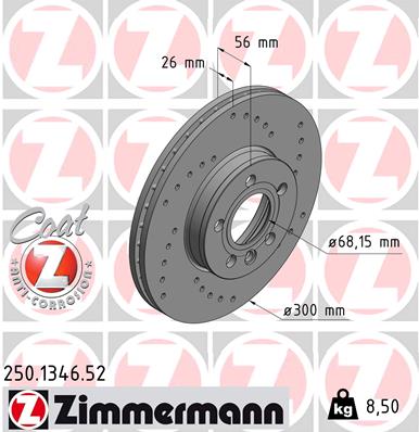 Tarcza hamulcowa ZIMMERMANN 250.1346.52