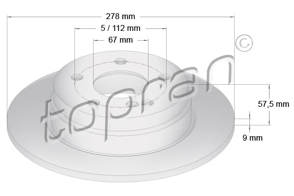 Tarcza hamulcowa TOPRAN 401 905