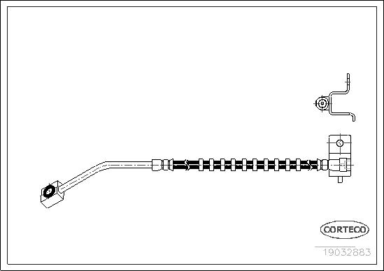Przewód hamulcowy elastyczny CORTECO 19032883