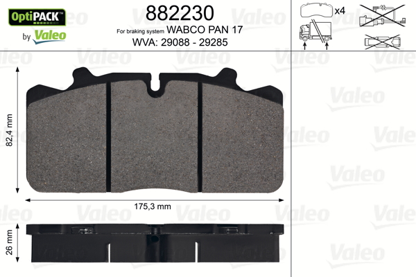Klocki hamulcowe VALEO 882230