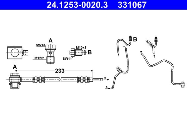 Przewód hamulcowy elastyczny ATE 24.1253-0020.3