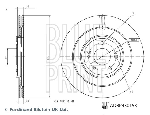 Tarcza hamulcowa BLUE PRINT ADBP430153