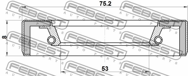 Pierścień uszczelniający piasty koła FEBEST 95FBY-55750808X