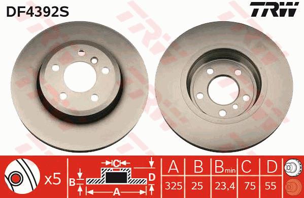 Tarcza hamulcowa TRW DF4392S