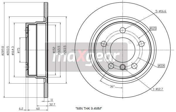 Tarcza hamulcowa MAXGEAR 19-3219