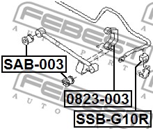 Guma stabilizatora FEBEST SSB-G10R