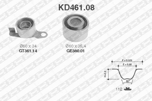 Zestaw paska rozrządu SNR KD461.08