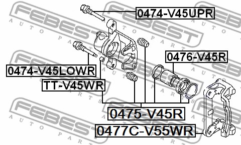 Zestaw naprawczy zacisku FEBEST 0475-V45R