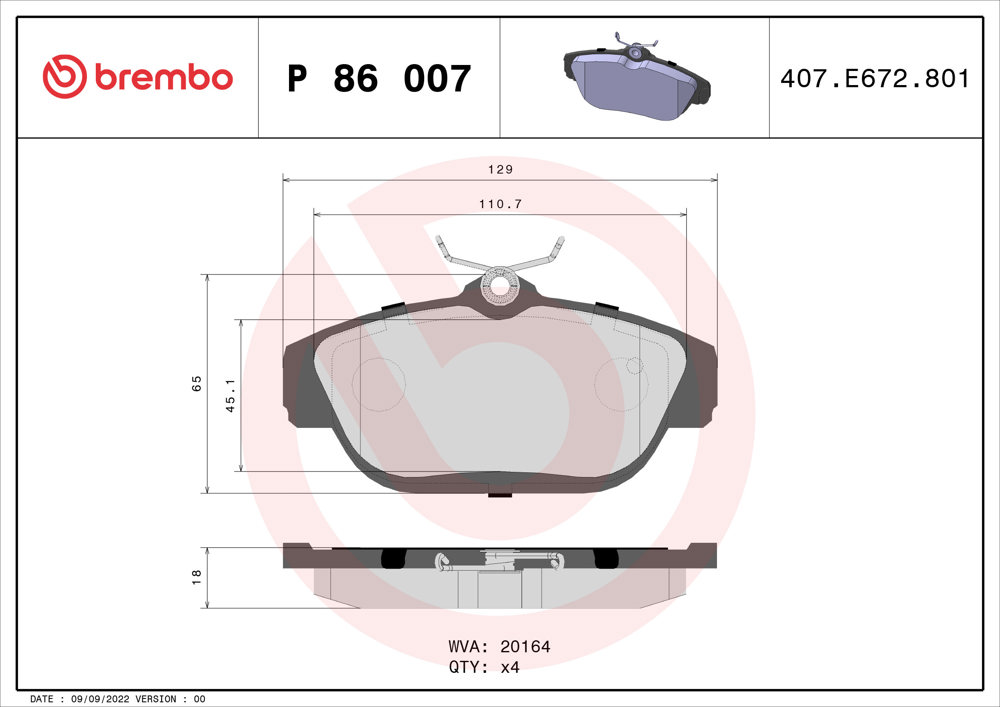 Klocki hamulcowe BREMBO P 86 007