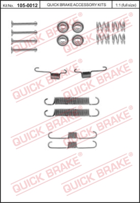 Zestaw dodatków do szczęk hamulcowych QUICK BRAKE 105-0012