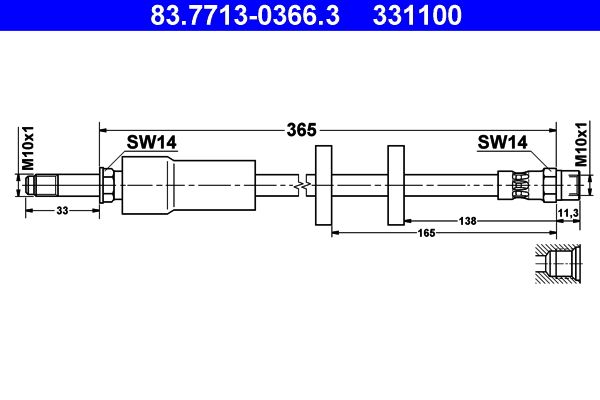 Przewód hamulcowy elastyczny ATE 83.7713-0366.3