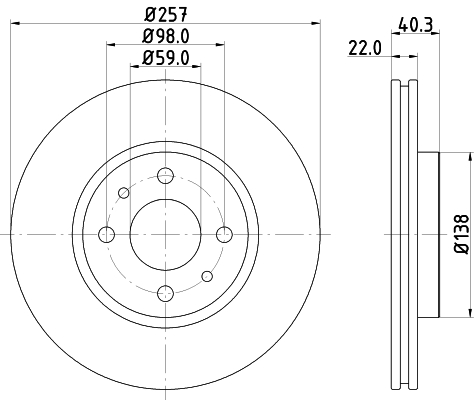 Tarcza hamulcowa HELLA 8DD 355 103-971