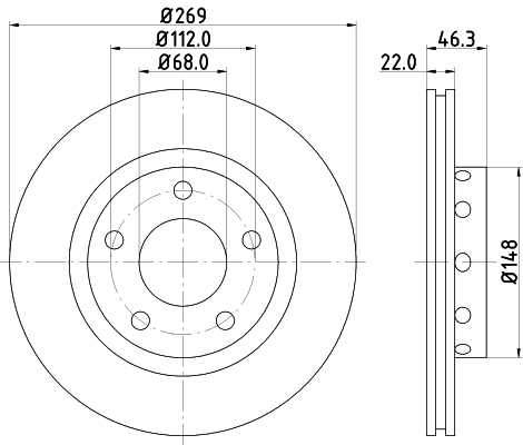 Tarcza hamulcowa HELLA 8DD 355 127-431
