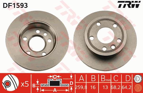 Tarcza hamulcowa TRW DF1593