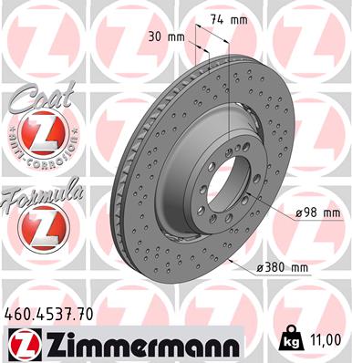 Tarcza hamulcowa ZIMMERMANN 460.4537.70