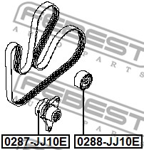Rolka napinacza paska osprzętu FEBEST 0287-JJ10E