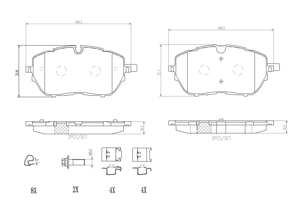 Klocki hamulcowe BREMBO P 61 128