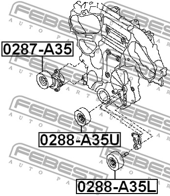 Rolka prowadząca paska osprzętu FEBEST 0288-A35U