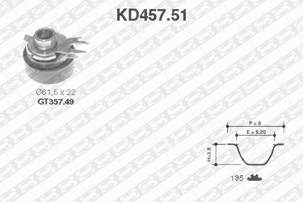 Zestaw paska rozrządu SNR KD457.51