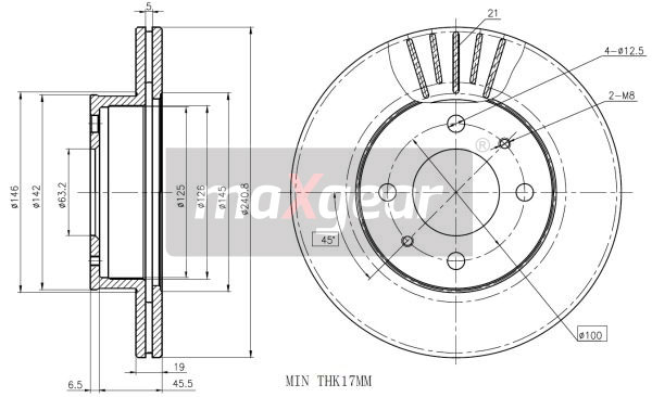 Tarcza hamulcowa MAXGEAR 19-0934