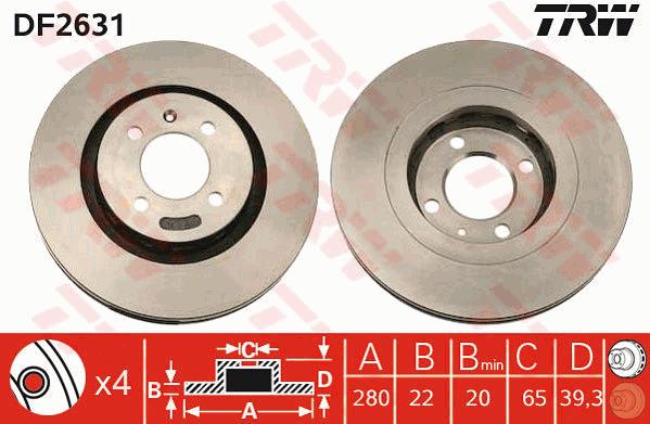 Tarcza hamulcowa TRW DF2631