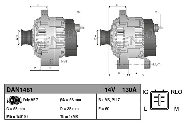 Alternator DENSO DAN1481