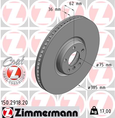 Tarcza hamulcowa ZIMMERMANN 150.2918.20