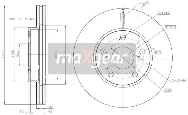 Tarcza hamulcowa MAXGEAR 19-3216