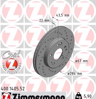 Tarcza hamulcowa ZIMMERMANN 400.1405.52