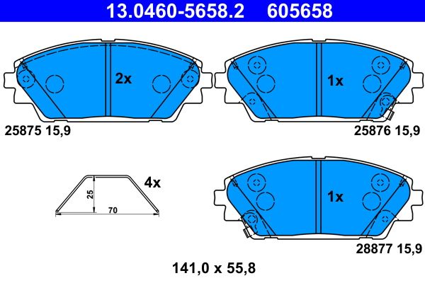 Klocki hamulcowe ATE 13.0460-5658.2