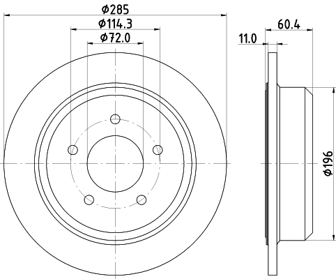 Tarcza hamulcowa HELLA PAGID 8DD 355 114-801