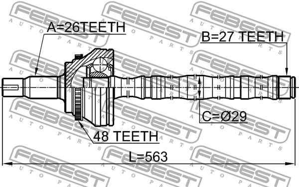 Przegub wału FEBEST 0114-ACV30A48