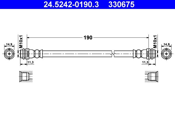Przewód hamulcowy elastyczny ATE 24.5242-0190.3