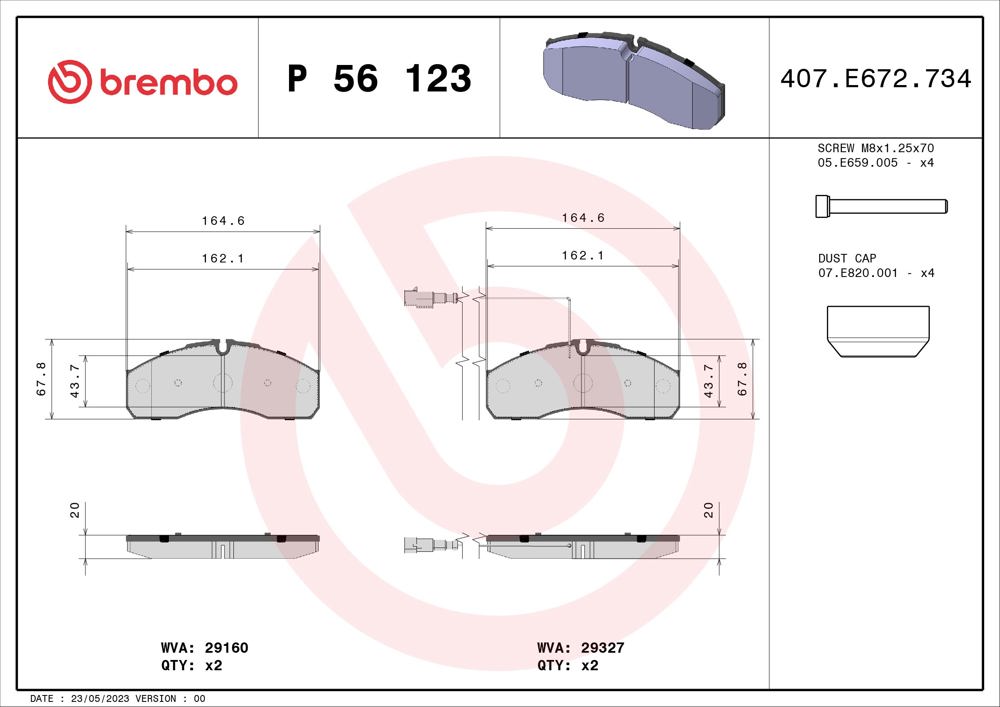 Klocki hamulcowe BREMBO P 56 123