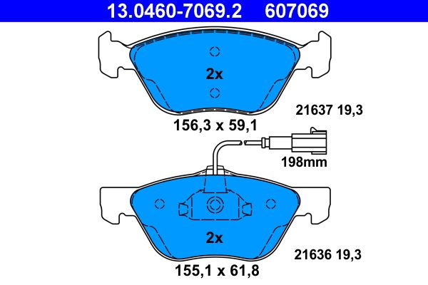 Klocki hamulcowe ATE 13.0460-7069.2