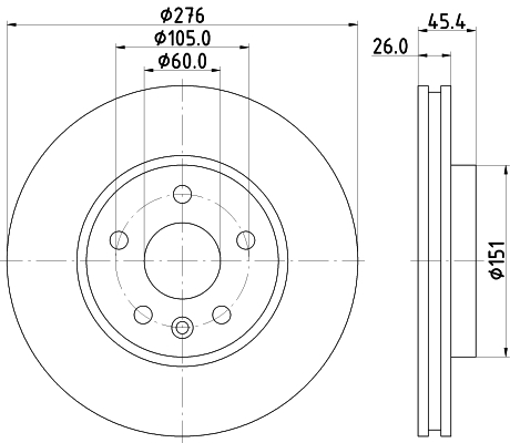 Tarcza hamulcowa HELLA PAGID 8DD 355 122-841