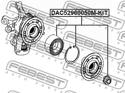 Zestaw łożysk koła FEBEST DAC52960050M-KIT