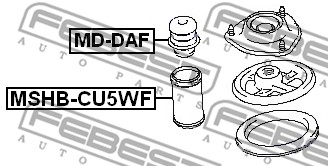 Dystans gumowy FEBEST MD-DAF