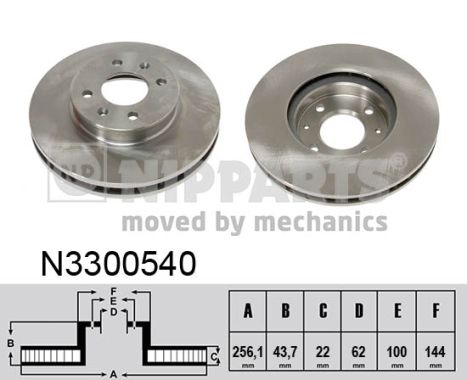 Tarcza hamulcowa NIPPARTS N3300540