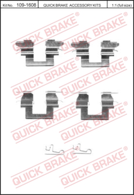 Zestaw akcesoriów montażowych  klocków hamulcowych QUICK BRAKE 109-1608