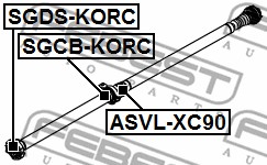 Łożysko centralne wału napędowego FEBEST SGCB-KORC