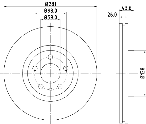 Tarcza hamulcowa HELLA 8DD 355 104-451