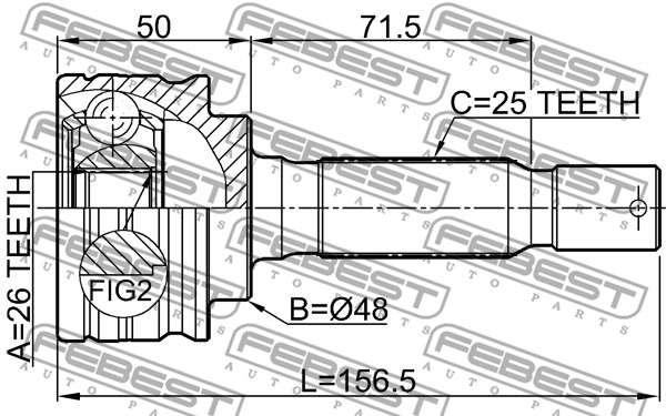 Przegub FEBEST 0410-GA2RR