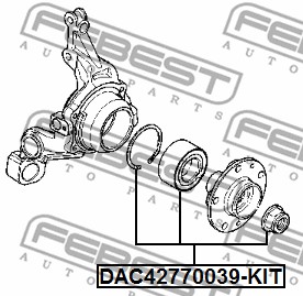 Zestaw łożysk koła FEBEST DAC42770039-KIT