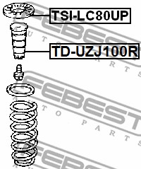 Dystans gumowy FEBEST TD-UZJ100R